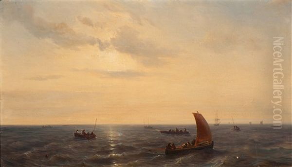 Bringing In The Catch Oil Painting by Theodore Gudin