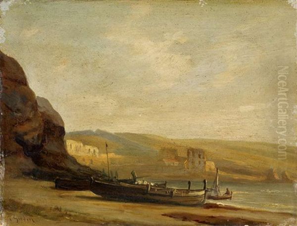 An Der Algerischen Kuste Oil Painting by Theodore Gudin