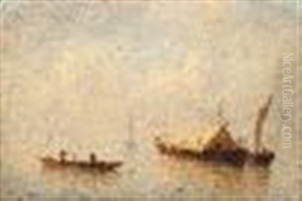 Marine (pair) Oil Painting by Theodore Gudin