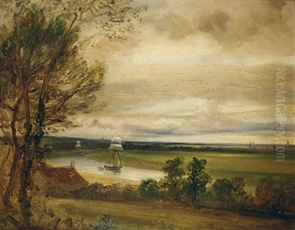 Flusslandschaft Oil Painting by Theodore Gudin