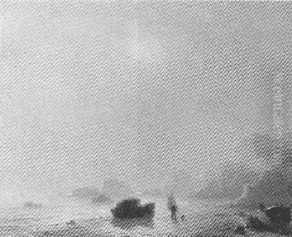 Paysage De Cote Bretonne Oil Painting by Theodore Gudin