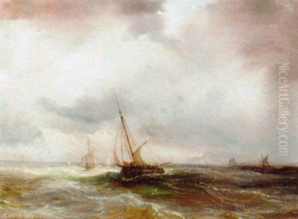 Running Out To Sea In A Squall Oil Painting by Theodore Gudin