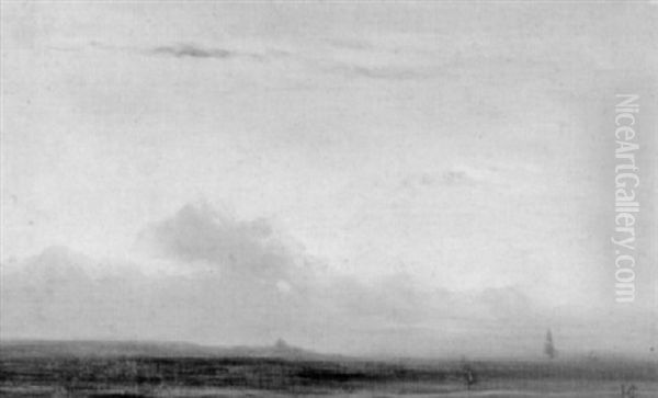 Kustenlandschaft Bei Sonnenuntegang Oil Painting by Theodore Gudin