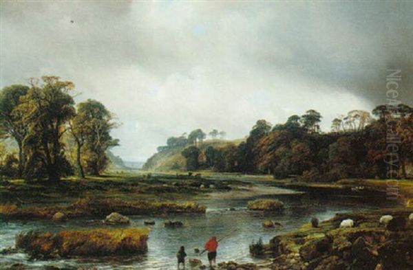 A View Of The Park Of Seaton, Scotland Oil Painting by Theodore Gudin