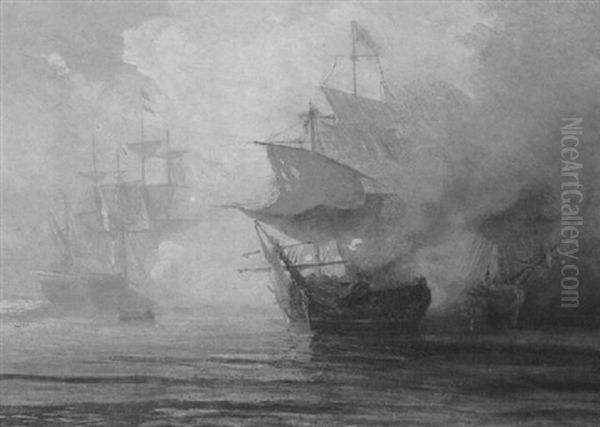 Seeschlacht Oil Painting by Theodore Gudin