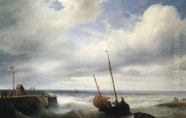 La Jetee Oil Painting by Theodore Gudin