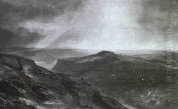 Mittelgebirgslandschaft In Frankreich Oil Painting by Theodore Gudin