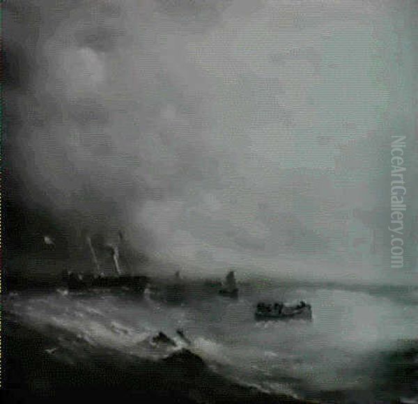 Marine Oil Painting by Theodore Gudin