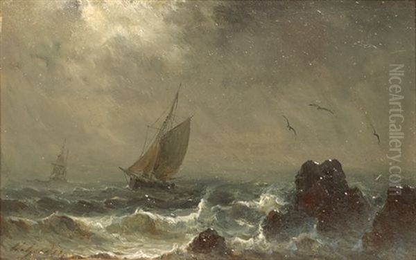 Marine Oil Painting by Henriette Gudin