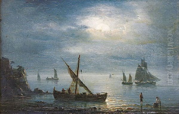 Retour Des Pecheurs Oil Painting by Henriette Gudin