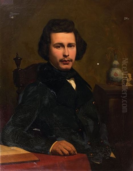Portrait De Monsieur V.r. Oil Painting by Oscar Gue