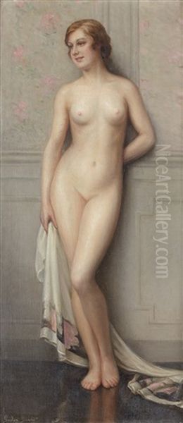 Avant Le Bain Oil Painting by Gaston Edouard Guedy