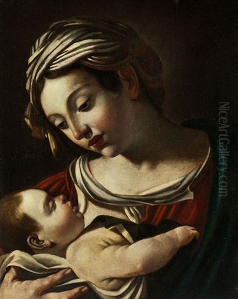 Madonna Mit Dem Kind Oil Painting by Giovanni Francesco Barbieri