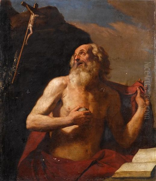 The Penitent Saint Jerome Oil Painting by Giovanni Francesco Barbieri