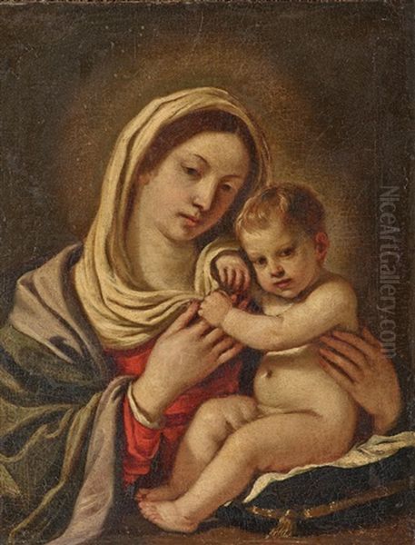 The Madonna And Child Oil Painting by Giovanni Francesco Barbieri