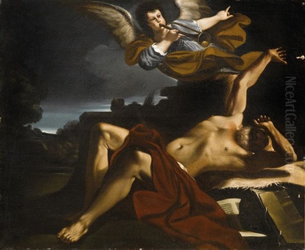 The Vision Of Saint Jerome Oil Painting by Giovanni Francesco Barbieri