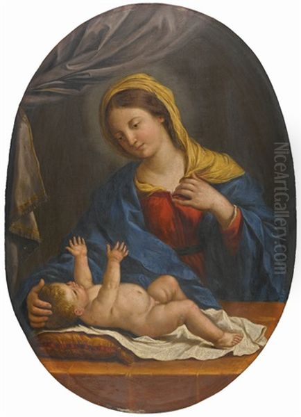 The Madonna And Child Oil Painting by Giovanni Francesco Barbieri
