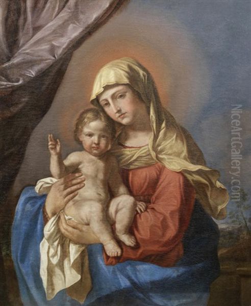 The Madonna And Child Oil Painting by Giovanni Francesco Barbieri