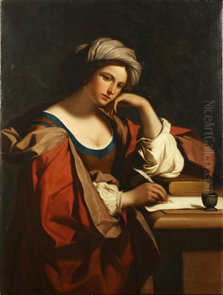 The Persian Sybil Unframed Oil Painting by Giovanni Francesco Barbieri