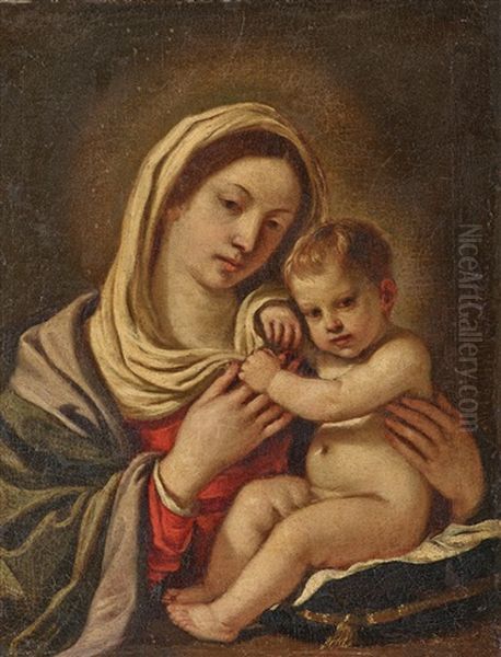 Madonna Mit Kind Oil Painting by Giovanni Francesco Barbieri
