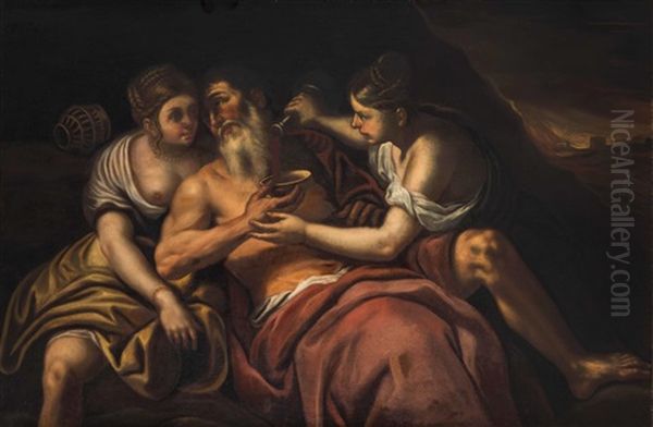 Lot Und Seine Tochter Oil Painting by Giovanni Francesco Barbieri