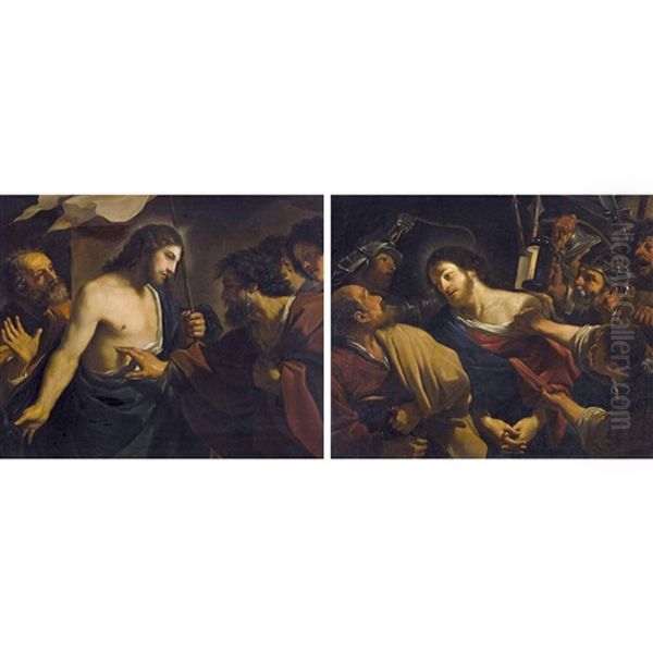 Der Unglaubige Thomas. / Der Verrat Christi (pair) Oil Painting by Giovanni Francesco Barbieri