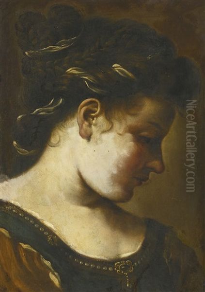 Portrait Of A Lady Oil Painting by Giovanni Francesco Barbieri