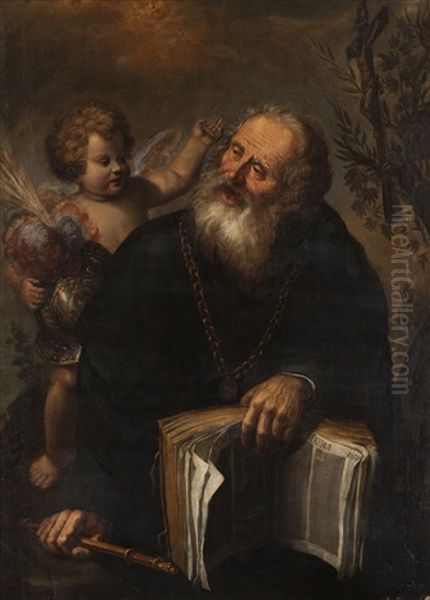 Allegory Of The Choice Between Religion And Military Victory Oil Painting by Giovanni Francesco Barbieri