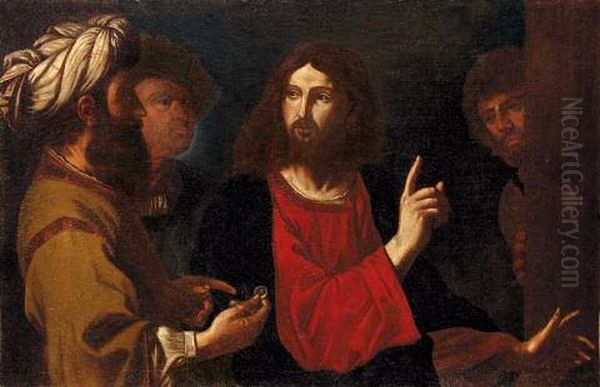 Il Tributo Della Moneta Oil Painting by Giovanni Francesco Barbieri