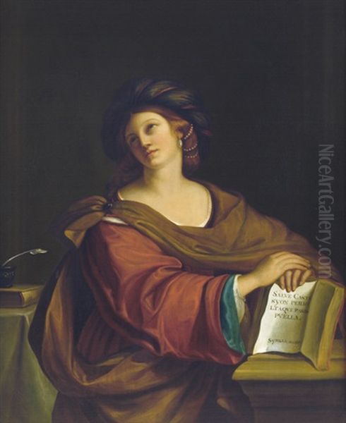 Sibylla Samia (samische Sibylle) Oil Painting by Giovanni Francesco Barbieri