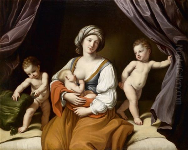 Caritas Oil Painting by Giovanni Francesco Barbieri