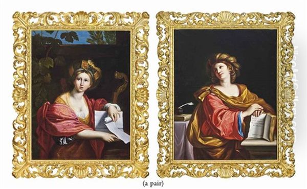 The Cumaean Sibyl (+ The Samian Sibyl; 2 Works) Oil Painting by Giovanni Francesco Barbieri