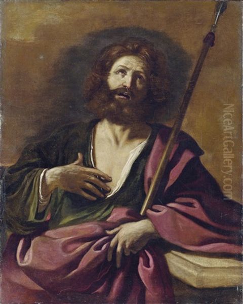 Der Apostel Thomas Oil Painting by Giovanni Francesco Barbieri