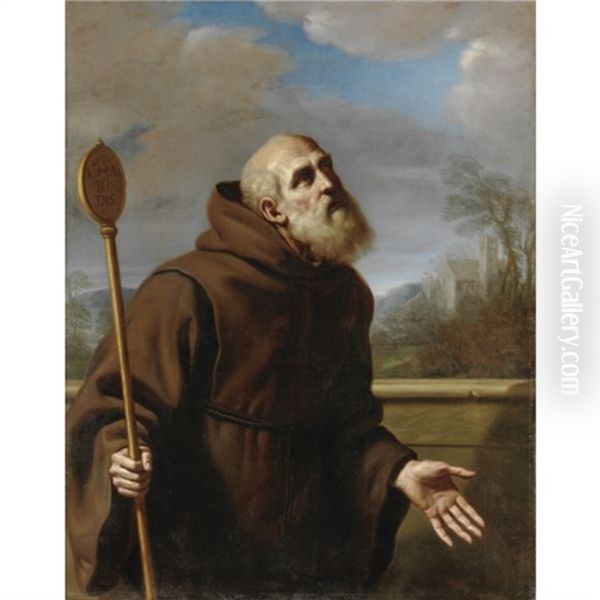 San Francesco Da Paola Oil Painting by Giovanni Francesco Barbieri
