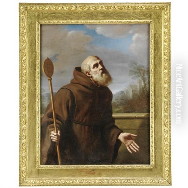 San Francesco Da Paola Oil Painting by Giovanni Francesco Barbieri