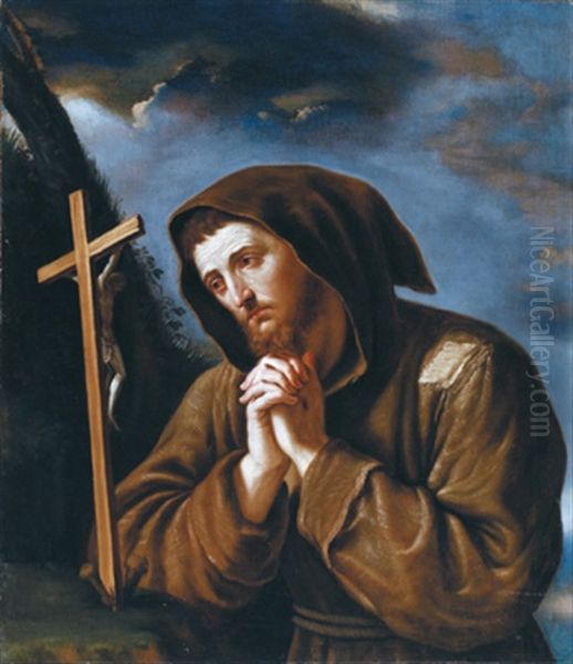 Der Heilige Franziskus (san Francesco) Oil Painting by Giovanni Francesco Barbieri