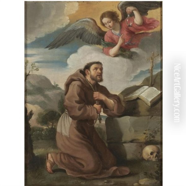 Saint Francis Oil Painting by Giovanni Francesco Barbieri