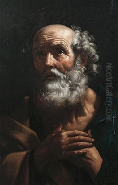 Portrait Of A Saint Oil Painting by Giovanni Francesco Barbieri