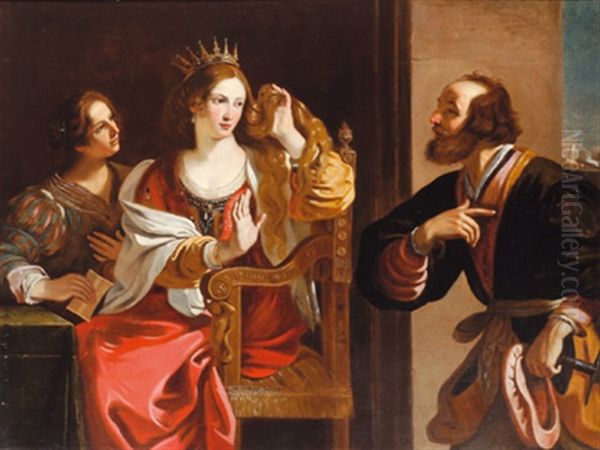 Die Konigin Semiramis Erhalt Die Nachricht Vom Aufstand Der Babylonier Oil Painting by Giovanni Francesco Barbieri