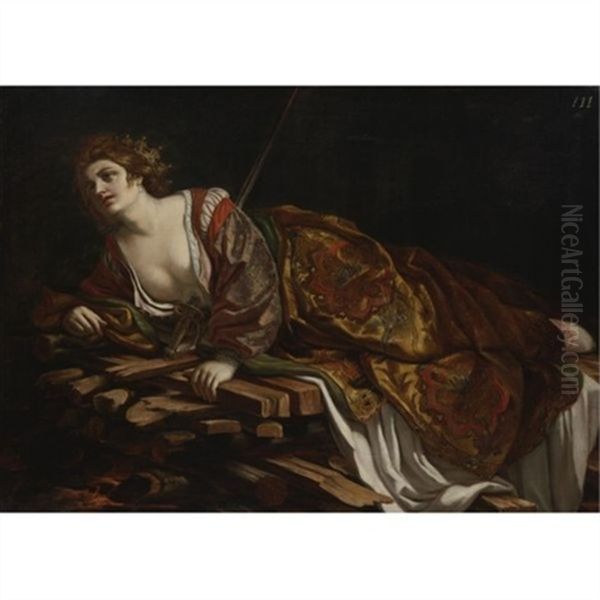 The Death Of Dido Oil Painting by Giovanni Francesco Barbieri