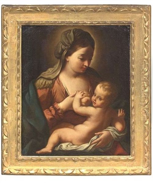 Madonna Lactans Oil Painting by Giovanni Francesco Barbieri