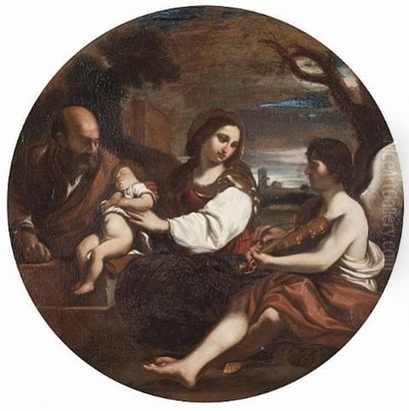 The Rest On The Flight Into Egypt Oil Painting by Giovanni Francesco Barbieri