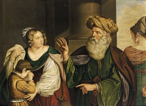 Die Verstosung Der Hagar Oil Painting by Giovanni Francesco Barbieri
