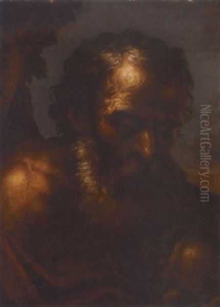 Saint Jerome In The Wilderness Oil Painting by Giovanni Francesco Barbieri