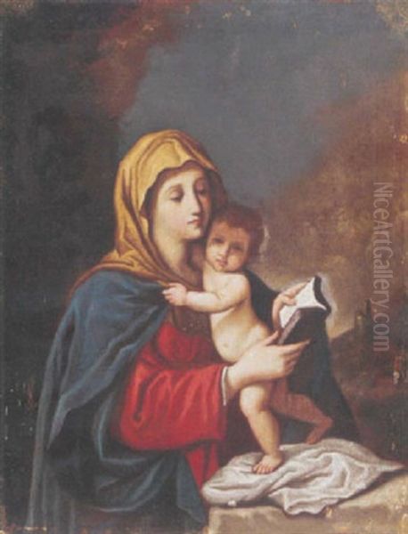 The Madonna And Child Oil Painting by Giovanni Francesco Barbieri