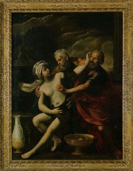 Susanna E I Vecchioni Oil Painting by Giovanni Francesco Barbieri