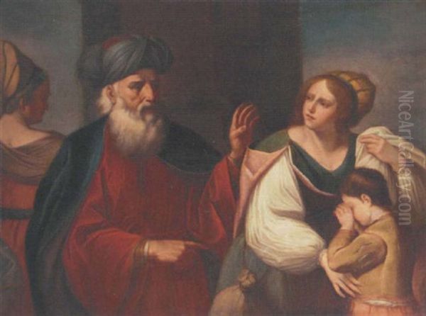 The Banishment Of Hagar And Ishmael Oil Painting by Giovanni Francesco Barbieri