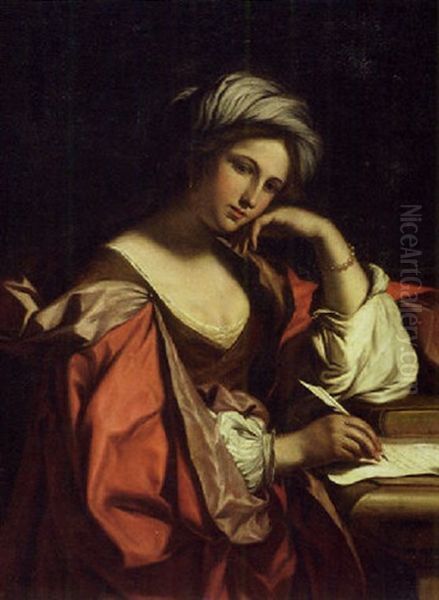 Persian Sybil Oil Painting by Giovanni Francesco Barbieri
