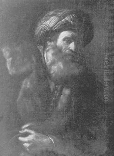 Portrait D'un Vieillard Oriental Barbu Oil Painting by Giovanni Francesco Barbieri