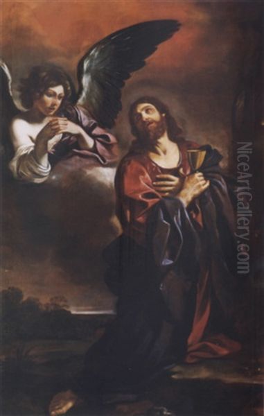 Christ In The Garden Of Gethsemane Oil Painting by Giovanni Francesco Barbieri